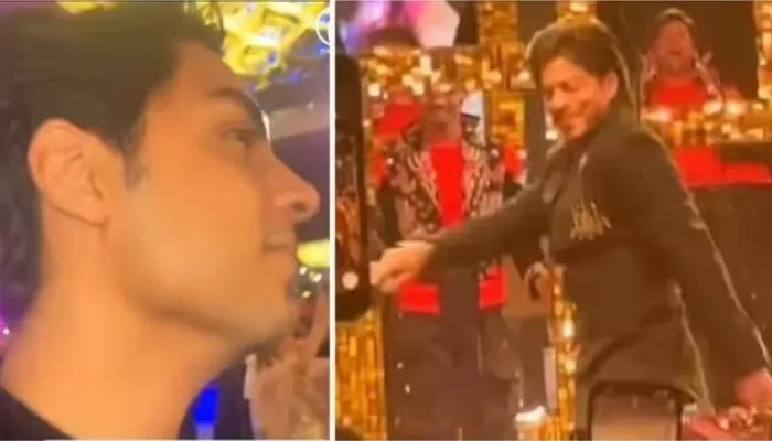 पापा को झूमते देख आर्यन खान ने किया स्माइल, NMACC में Shah Rukh Khan की डांस का विडियो